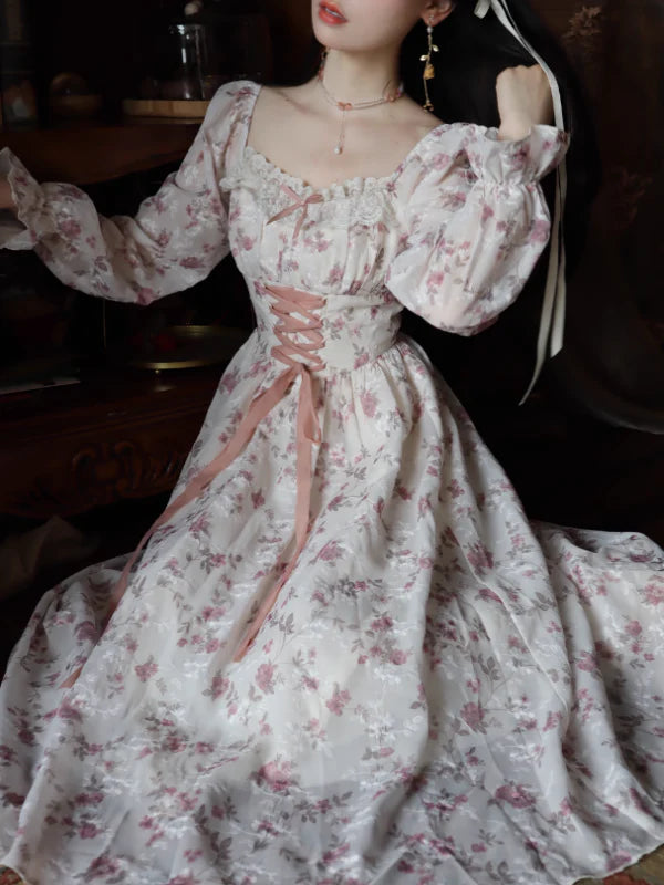 Enchanted Pink Blooms Princess Dress