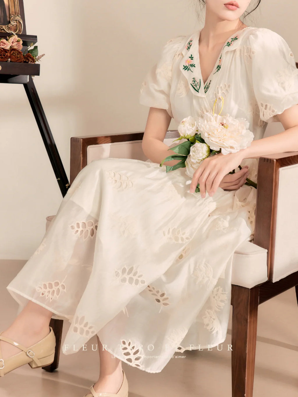 Whimsical Garden Embroidered Dress