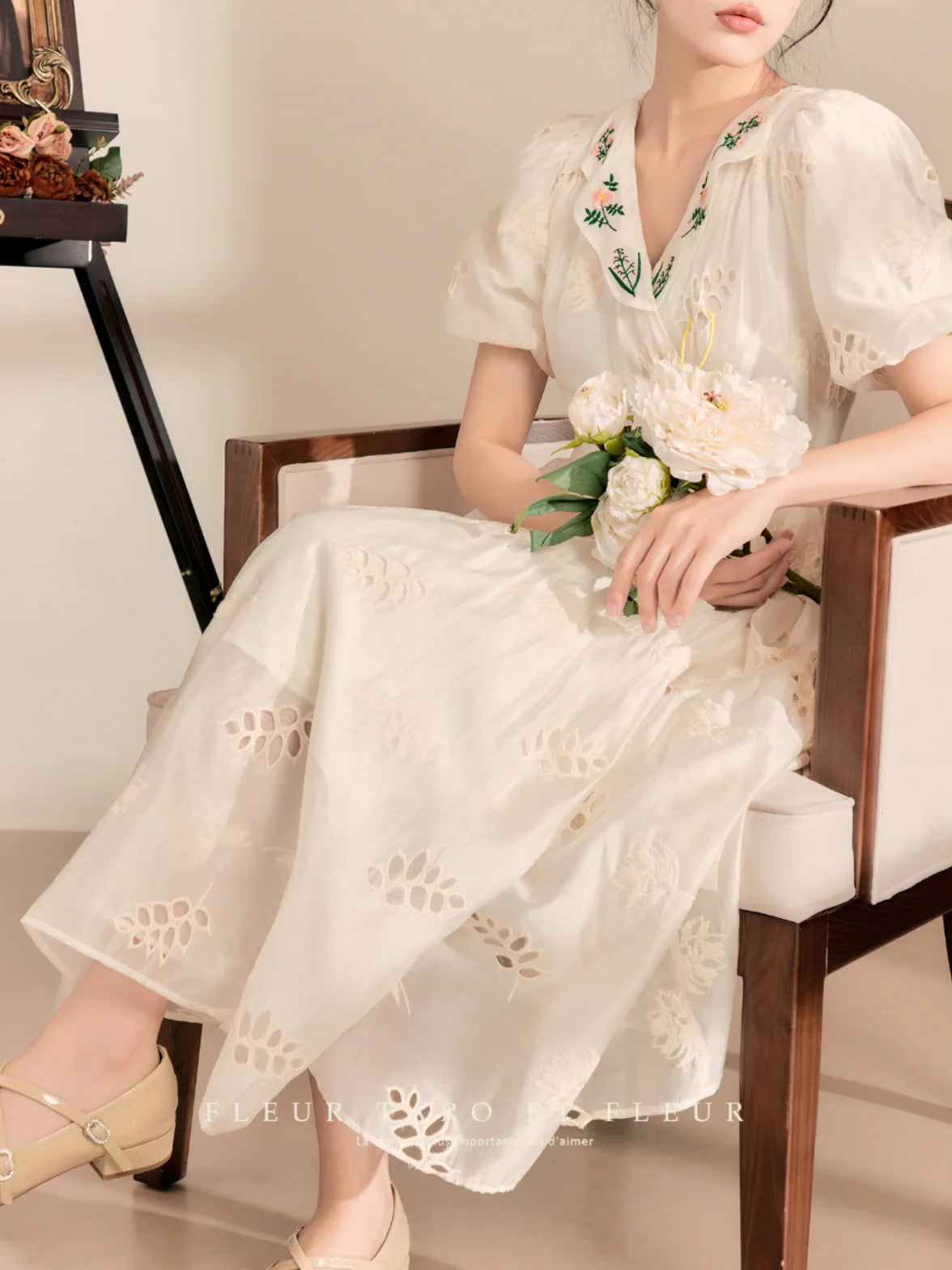 Whimsical Garden Embroidered Dress