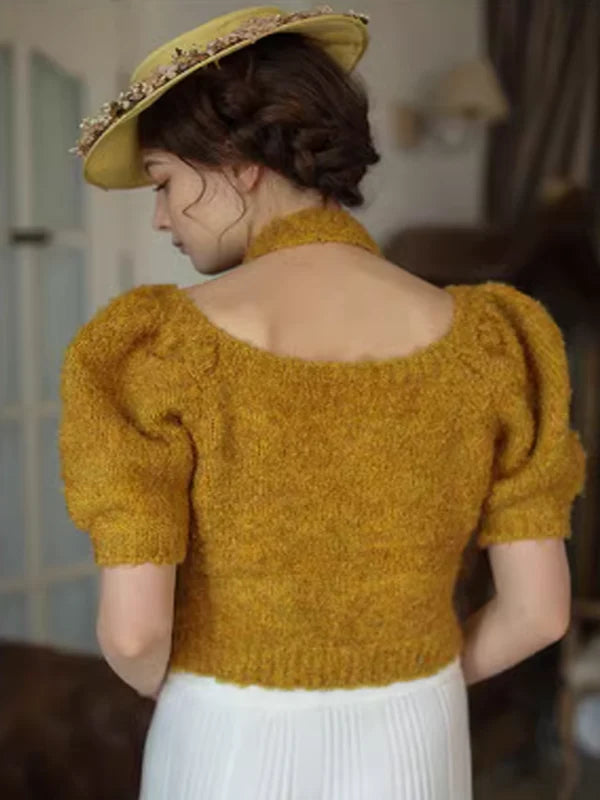 Hand-Embroidered Knit Top