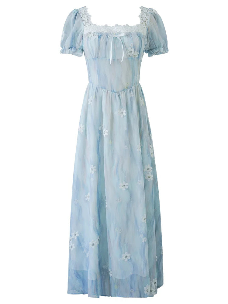 Enchanted Sky Blue Floral Dress