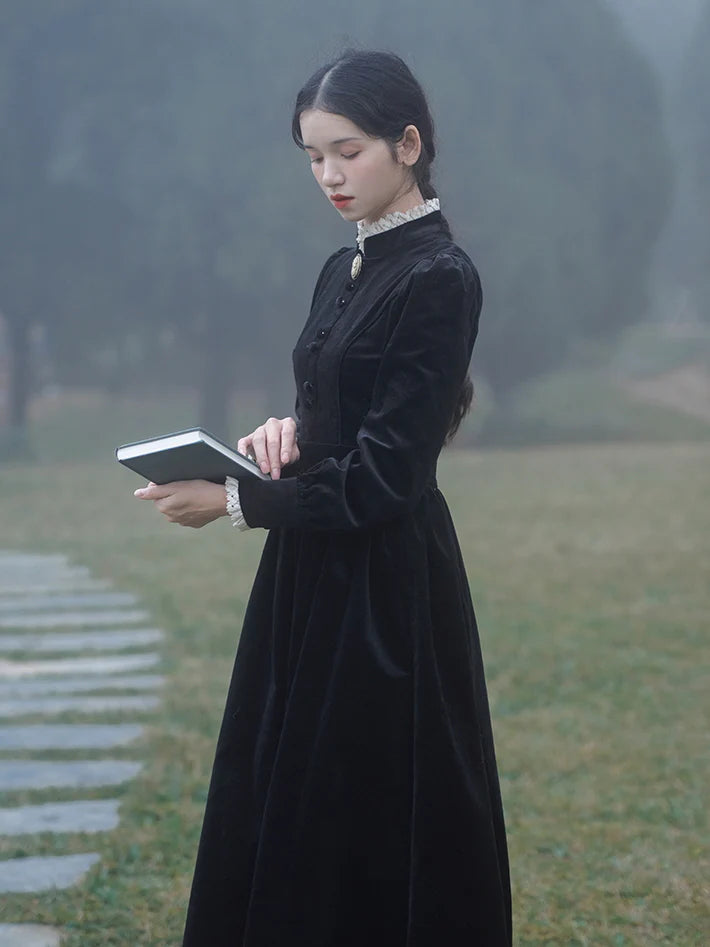 Enchanted Velvet Corduroy Victorian Dress