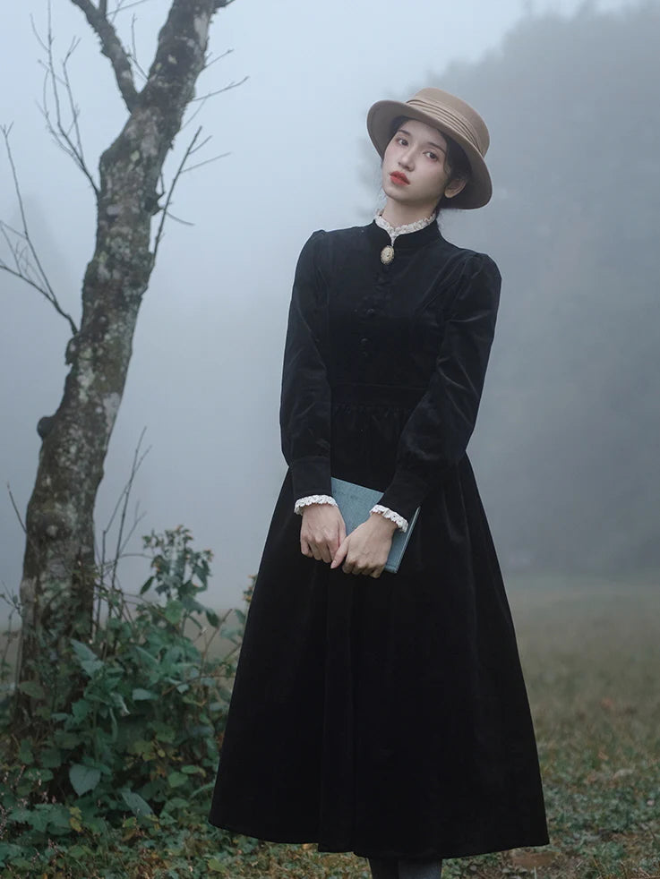 Enchanted Velvet Corduroy Victorian Dress