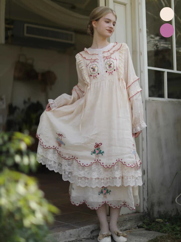 Ramie Embroidered Garden Dress