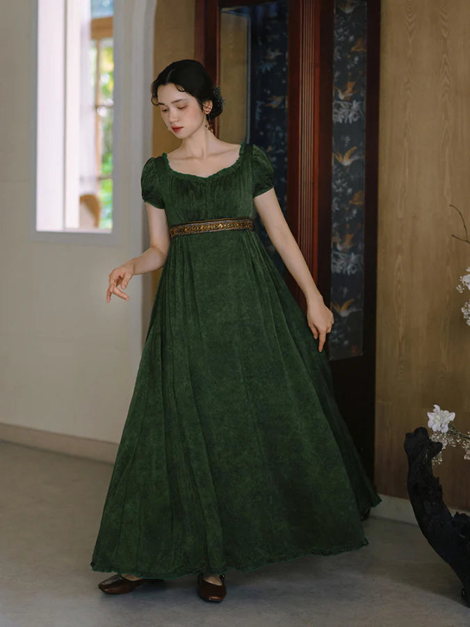 Enchanted Forest Velvet Empire Dress