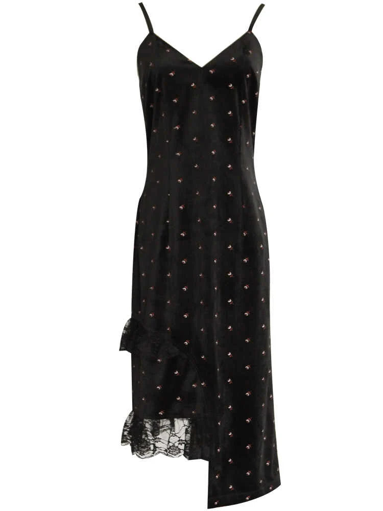 Midnight Rose Velvet Dress