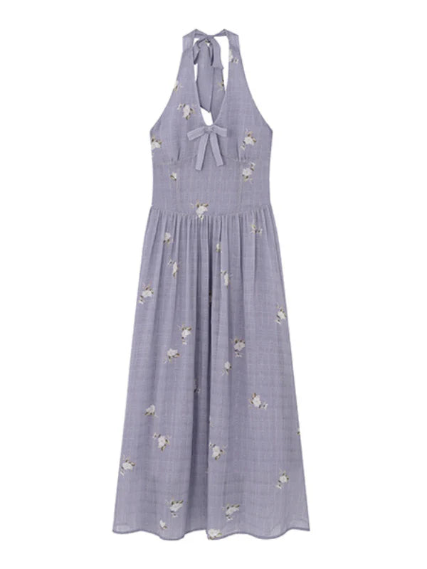 Lavender Bow Halter Dress