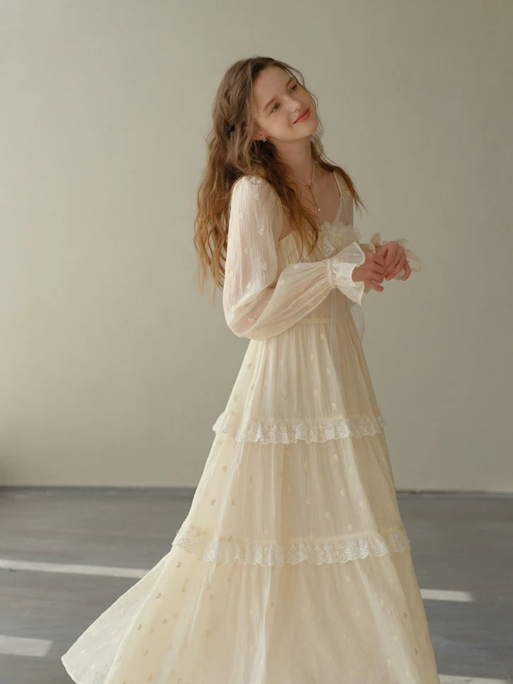 Lace Bloom Tiered Dress
