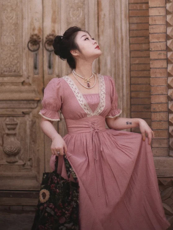 Victorian Rose Lace Corset Dress