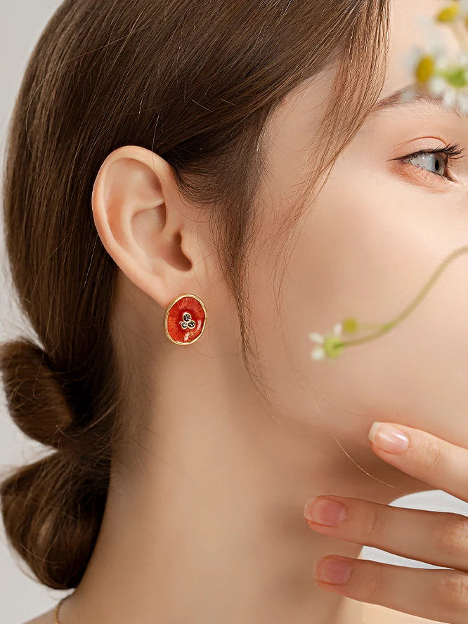 Elegant Poppy Blossom Earrings