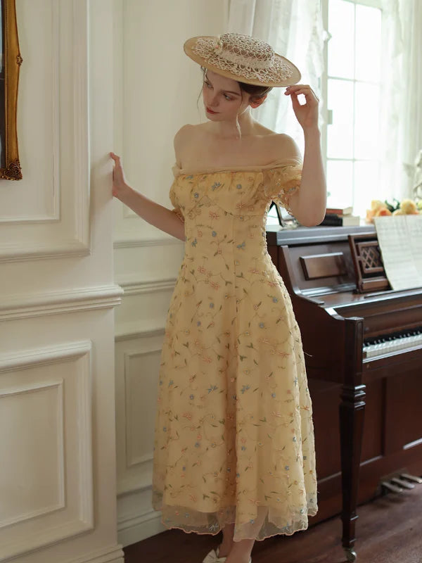 Blooming Lace Off-Shoulder Dress