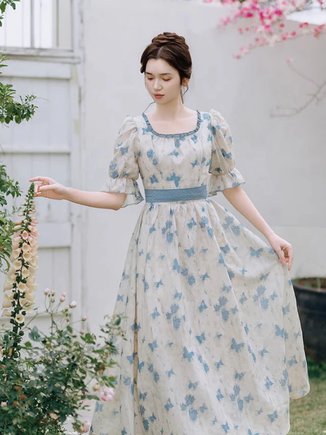 Blue Butterfly Garden Dress