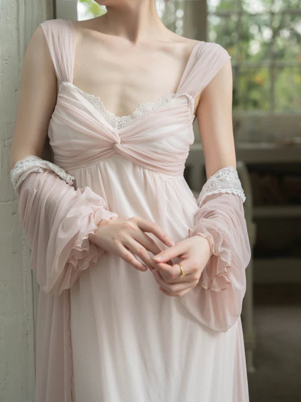 Ruffle-Trimmed Fairytale Nightgown Set