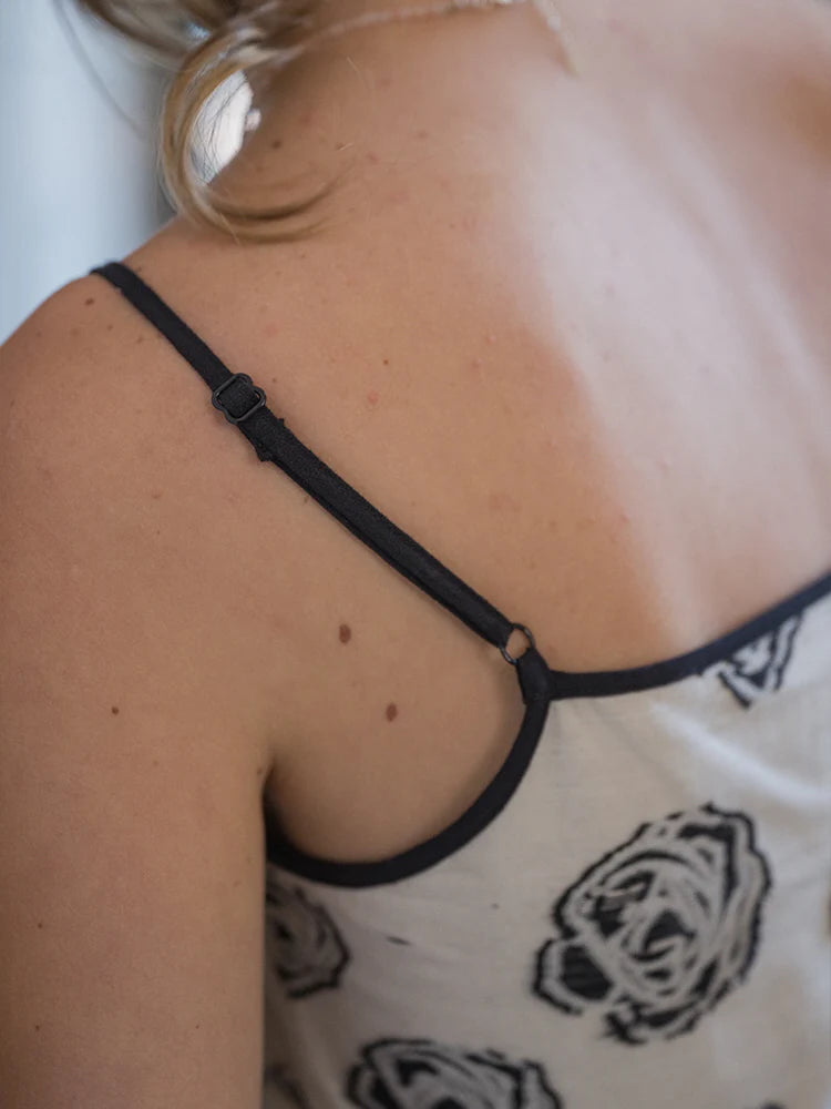 Monochrome Rose Vintage Cotton Dress