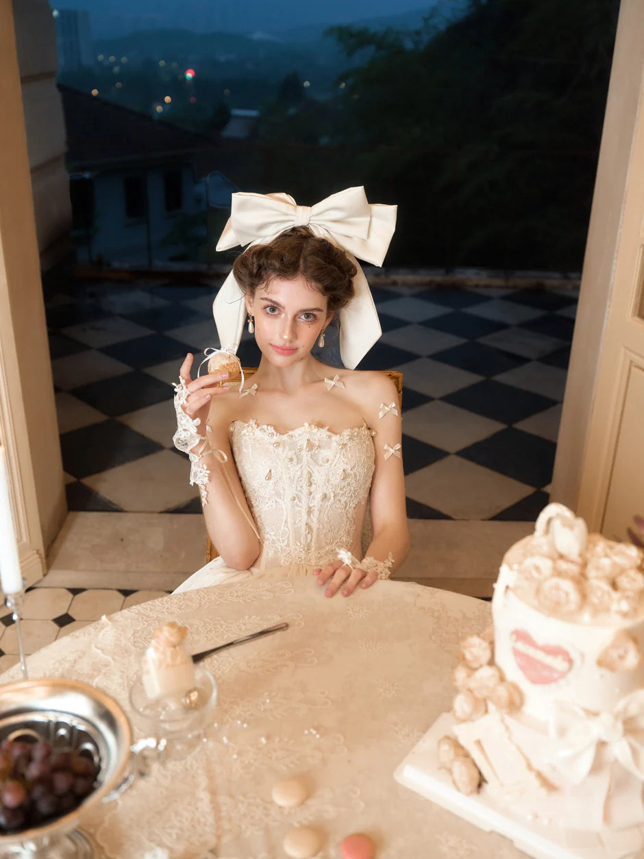 Ivory Lace Corset Bubble Mini Dress