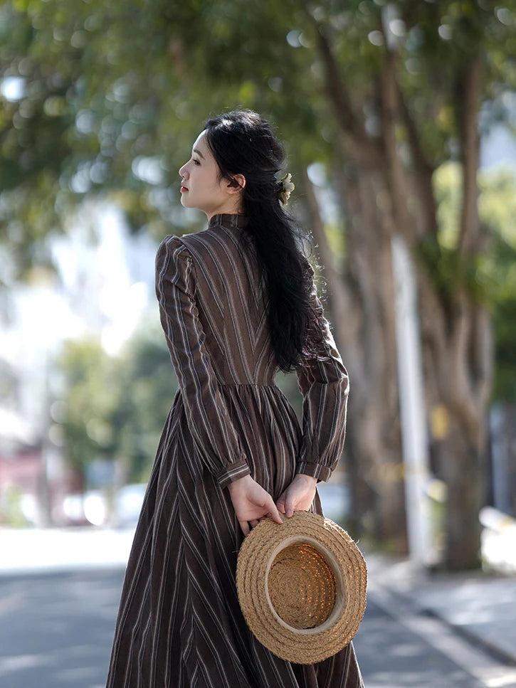 Charlotte's Breezy Brown Stripe Dress