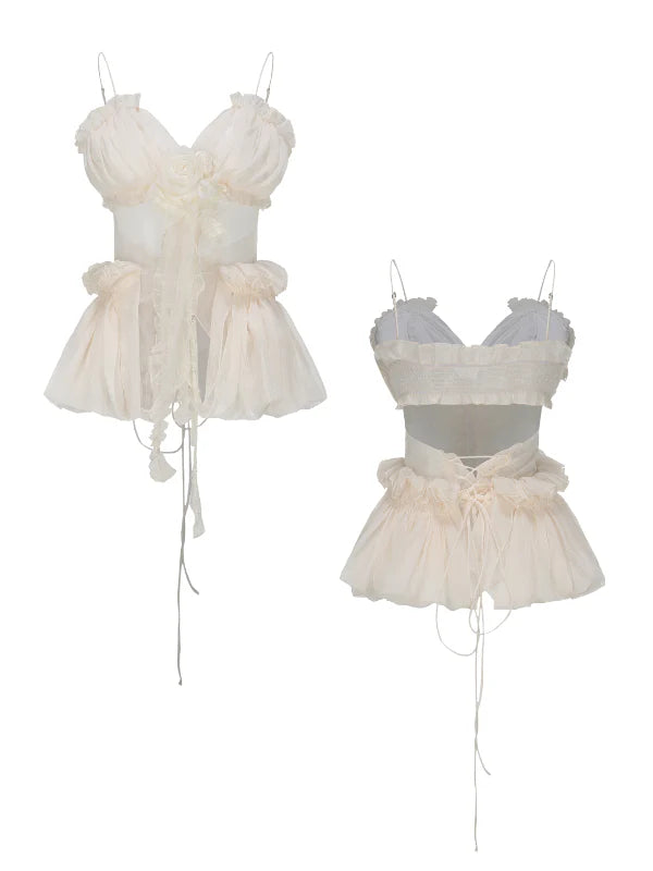 Ivory Bloom Corset Top and Skirt