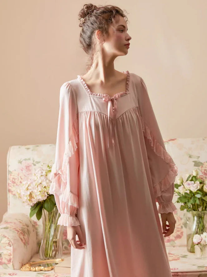 Blush Dreams Cotton Lace Nightgown