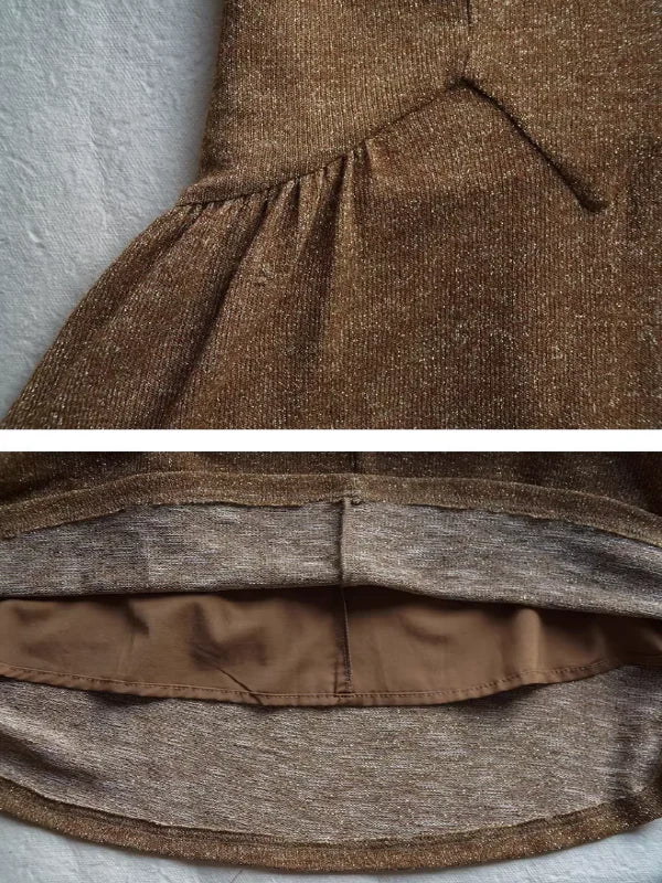 Golden Elegance Victorian Dress