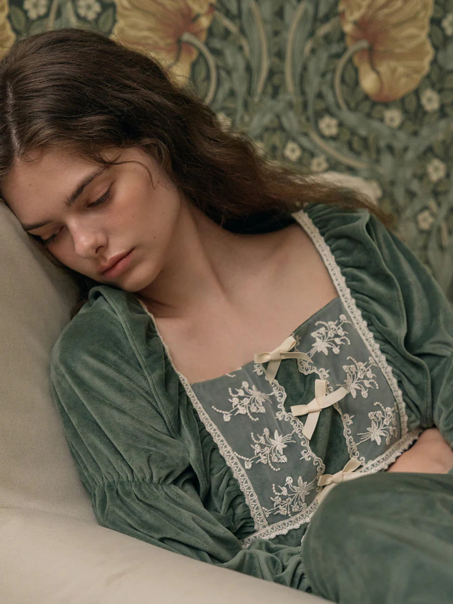 Velvet Garden Lace Pajama Set