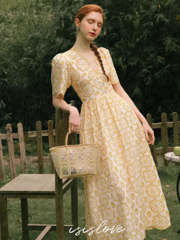 Sunlit Yellow Blossom Dress