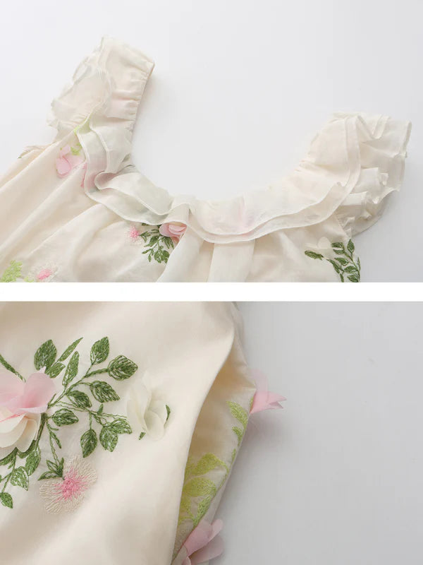 Blossom Whisper Embroidered Fairy Dress