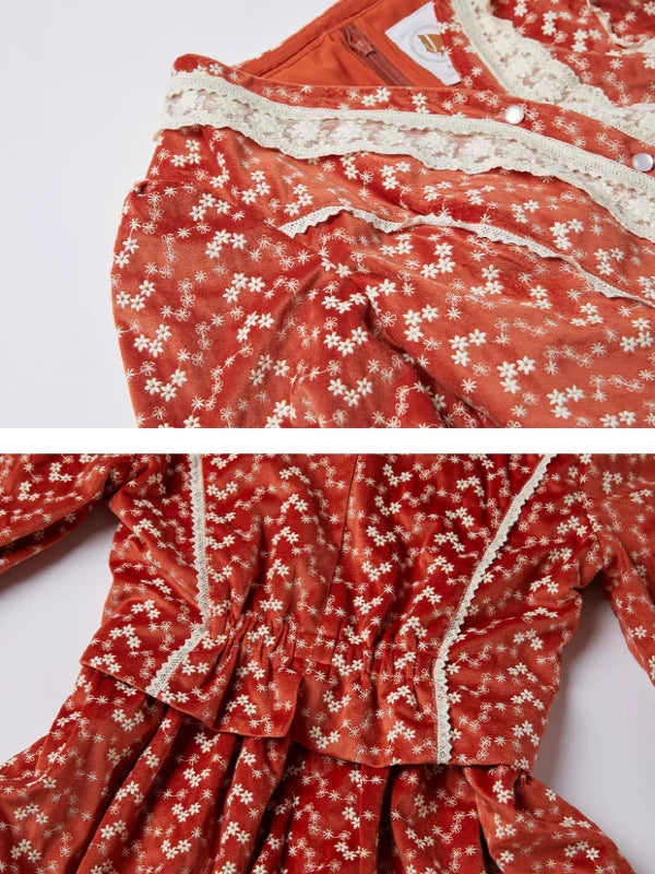 Autumn's Flaming Whisper Dress