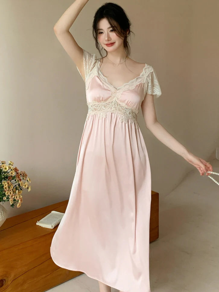 Vintage Light Pink Lace Nightgown