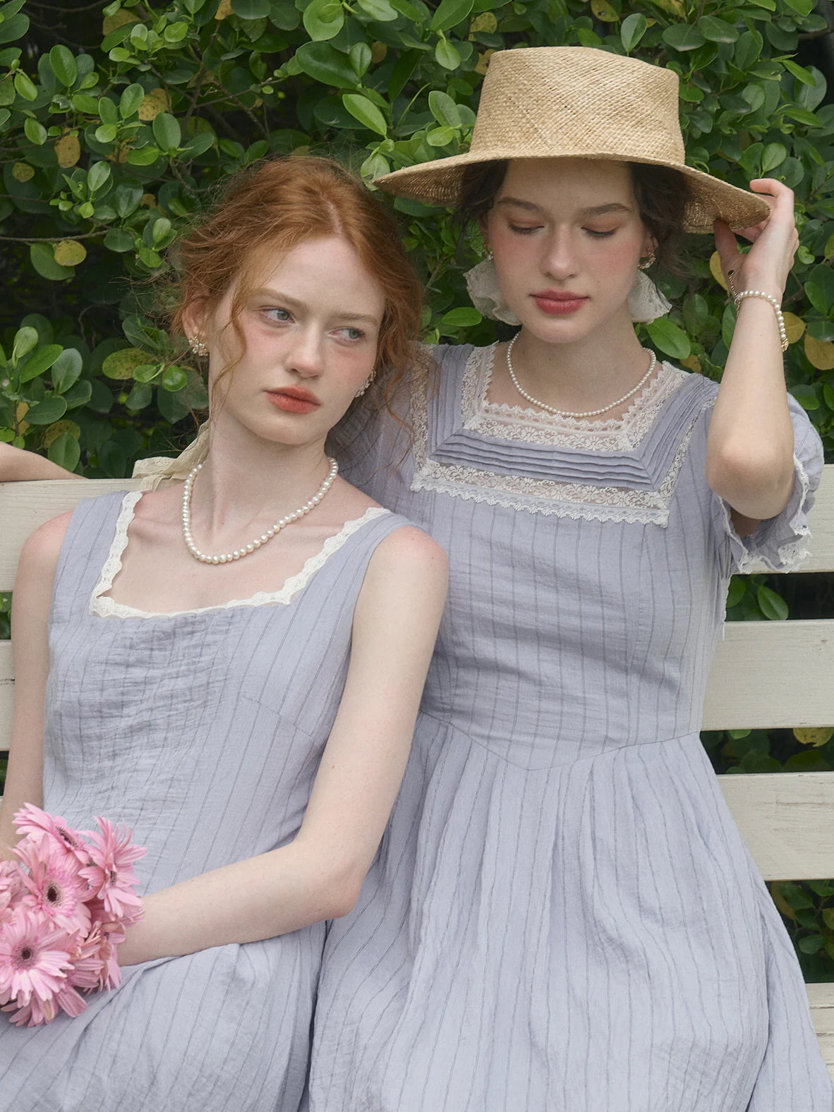 Sophia's Lace Whisper Blue Dress