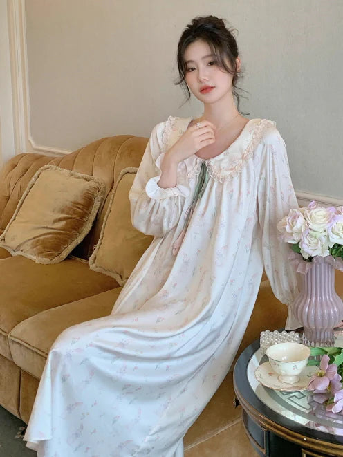 Pastel Bunny Lace Collar Nightgown