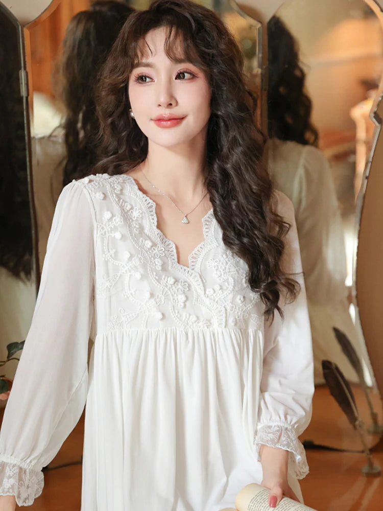 Vintage Dream Lace White Nightgown