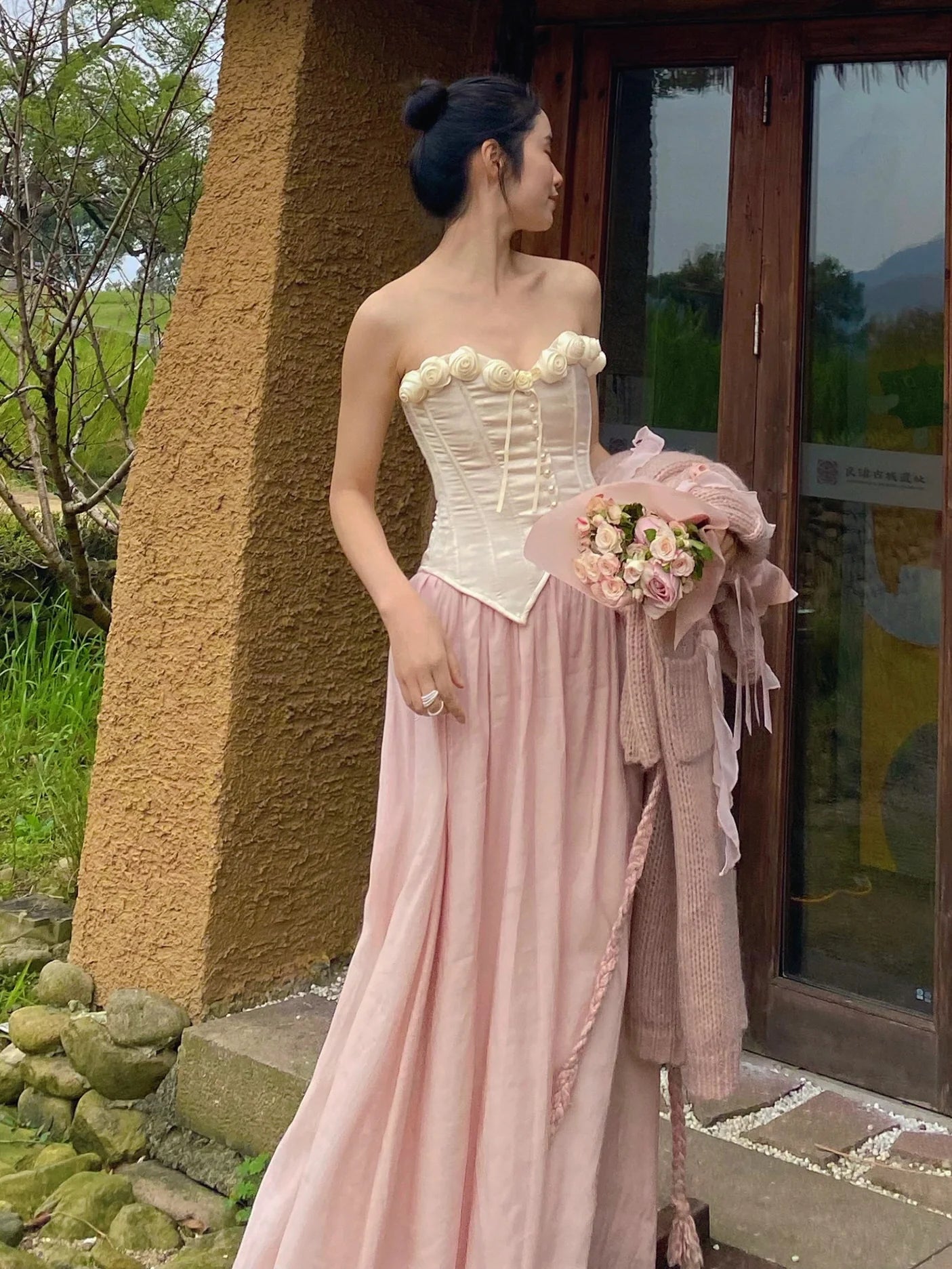 Rose Blossom Herringbone Corset