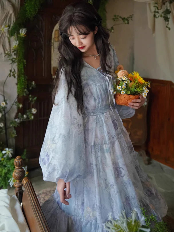 Whimsical Blue Butterfly Dress