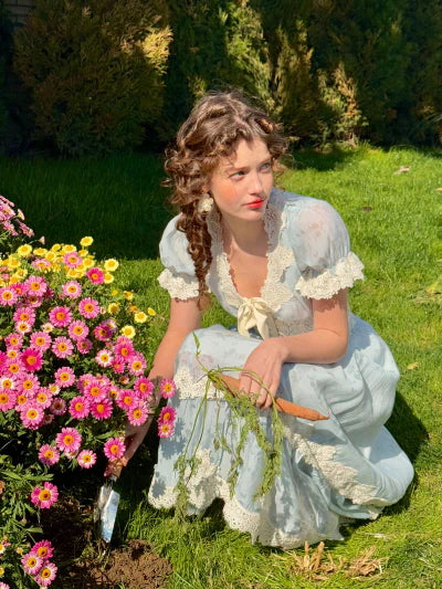 Romantic Blue Garden Bloom Dress