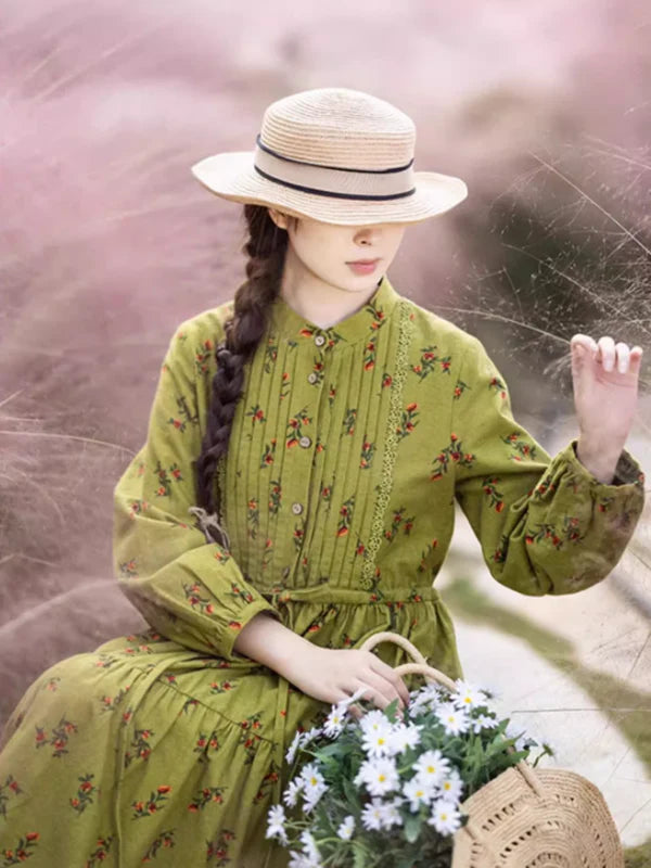 Green Harmony Floral Dress