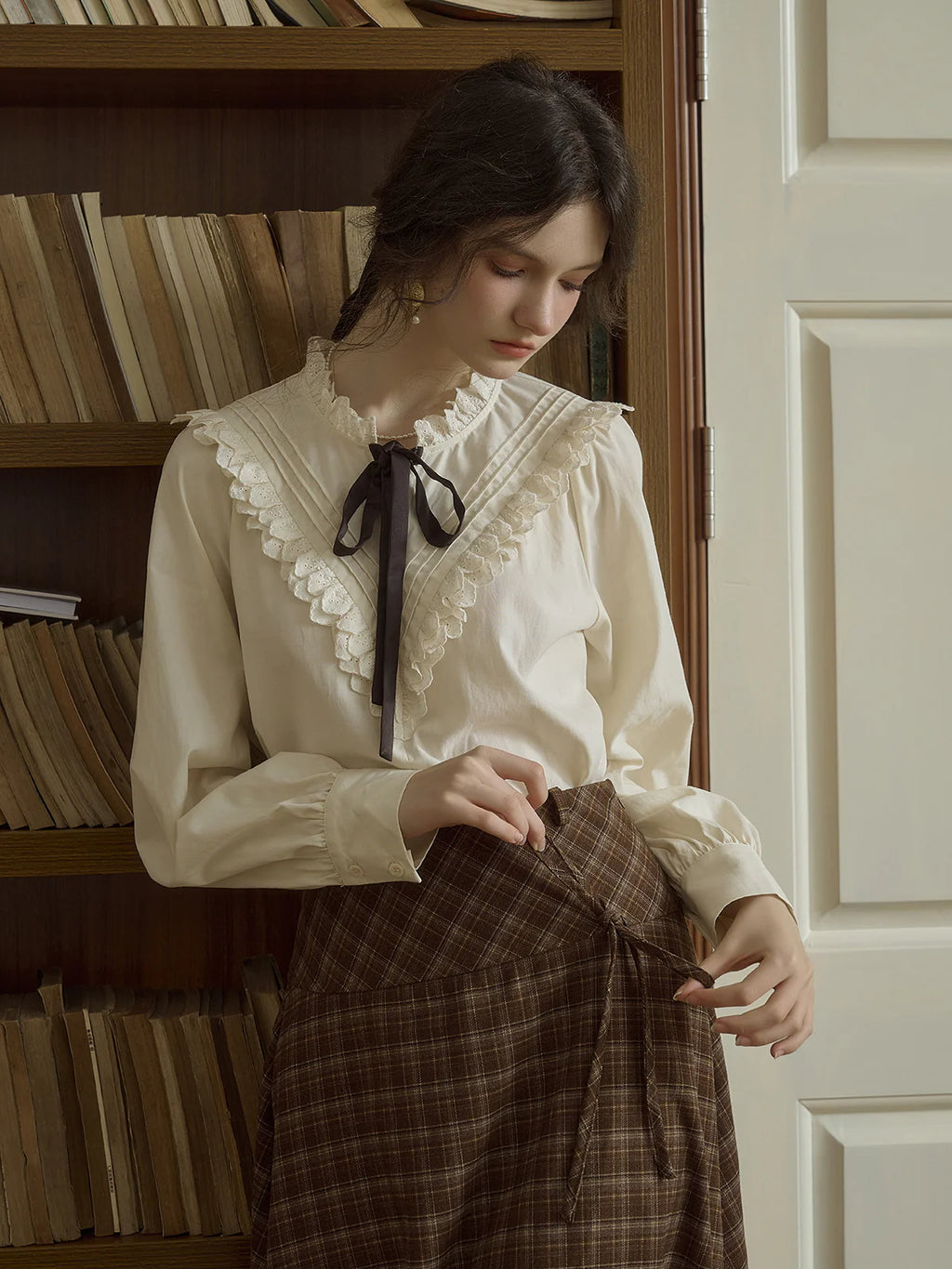 Lace Ribbon Victorian Blouse