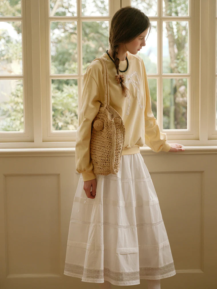 Victorian Bow-Tie Cotton Blouse