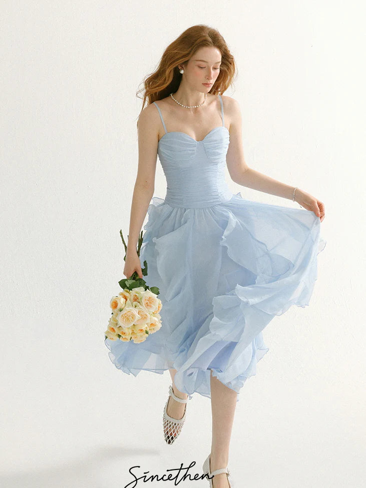 Fairy Whispers Light Blue Ruffle Dress
