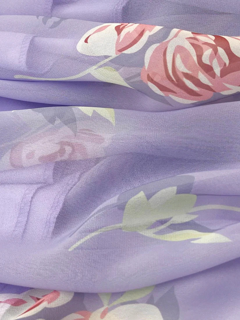 Lavender Rose Garden Chiffon Dress
