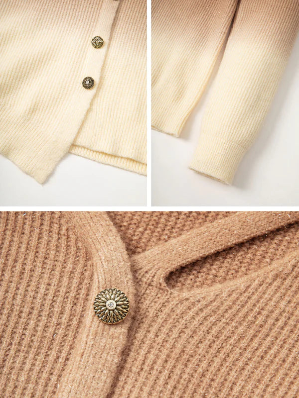 Fairycore Gradient Brown Cardigan