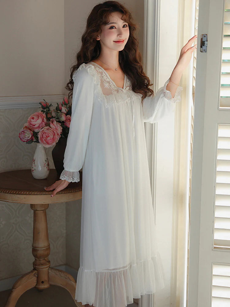 Moonlit Vintage Lace Nightgown