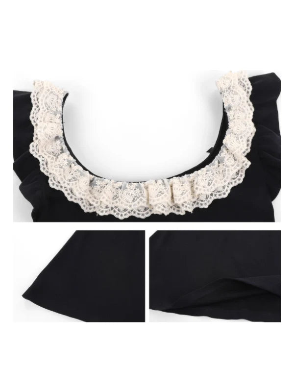 Midnight Lace Ruffle Dress