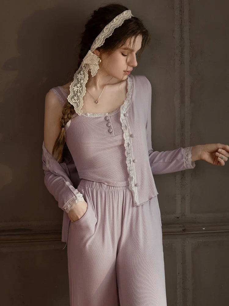 Lavender Bloom Modal Pajama Set