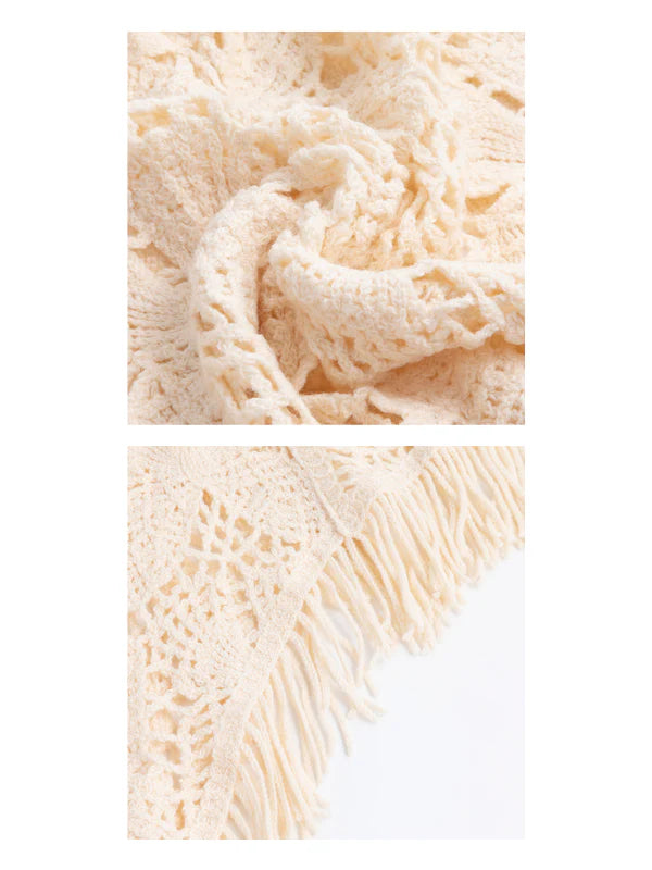 Bohemian Crochet Fringe Knit Top