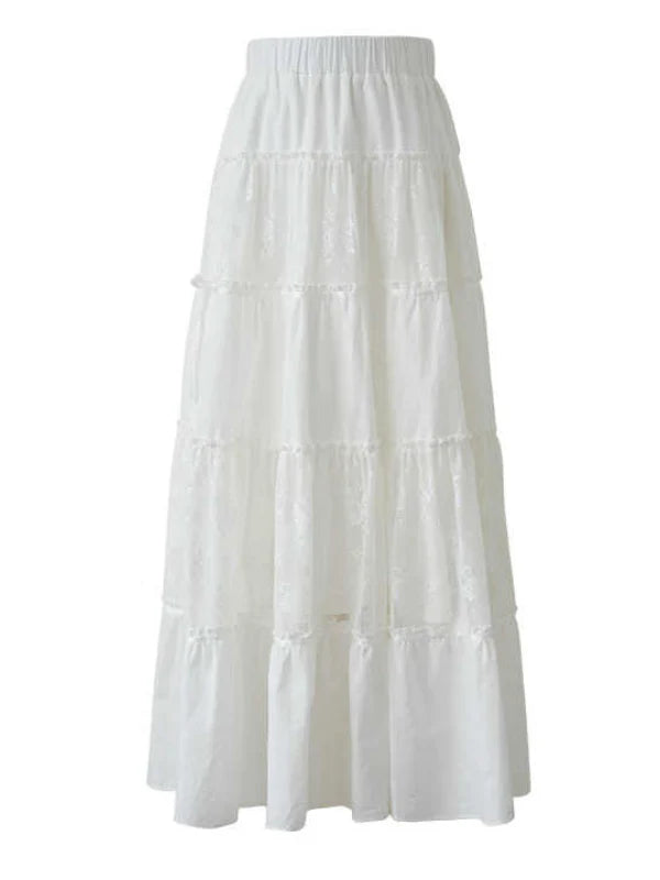 Dreamy Lace Tiered Maxi Skirt