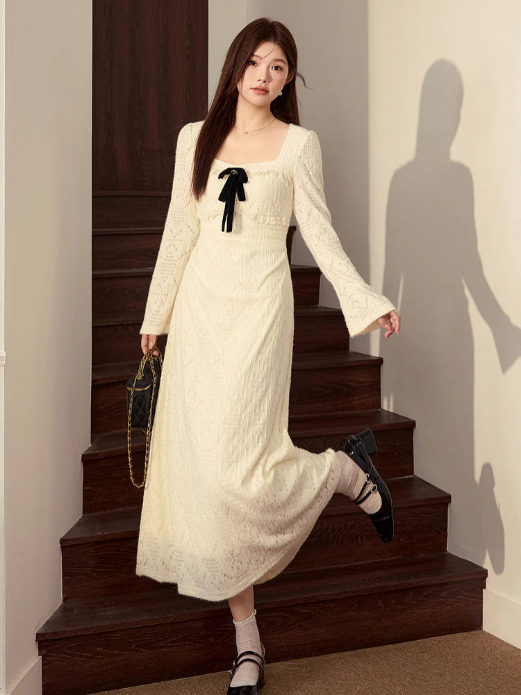 Velvet Ribbon Vintage Lace Knit Dress