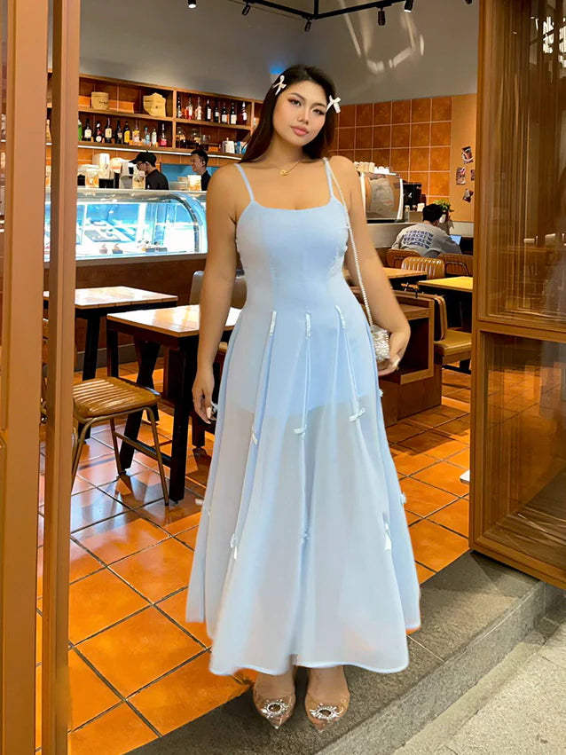 Blue Ribbon Balloon Hem Dress