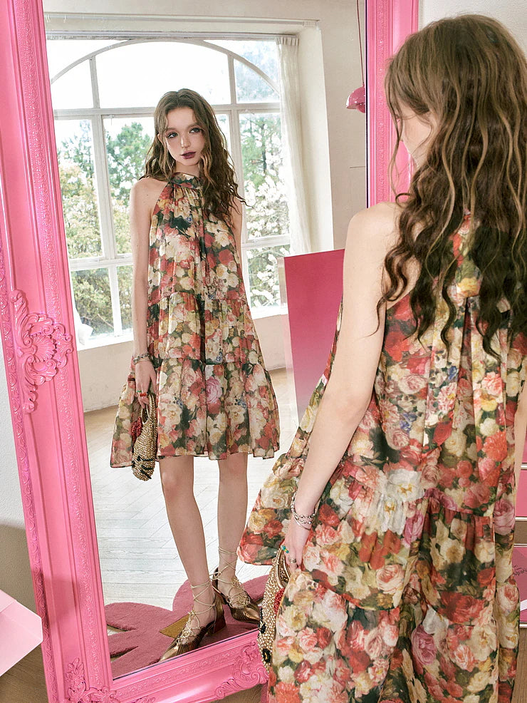 Enchanted Garden Halter Dress