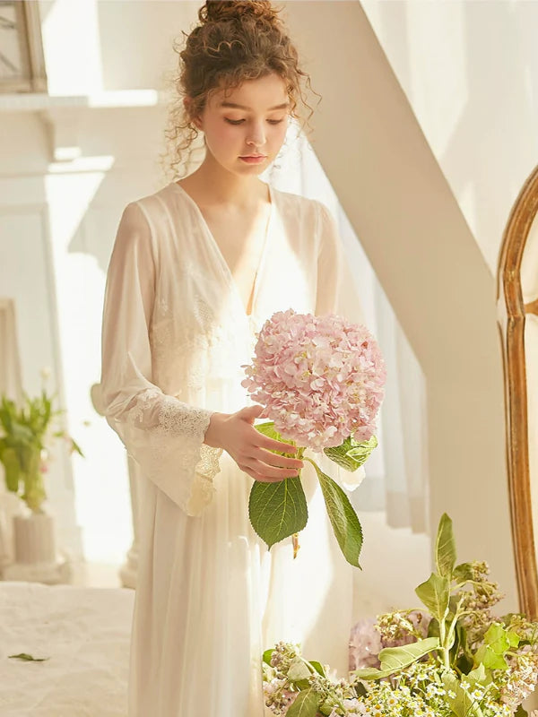 Serene Lace Elegance Nightgown