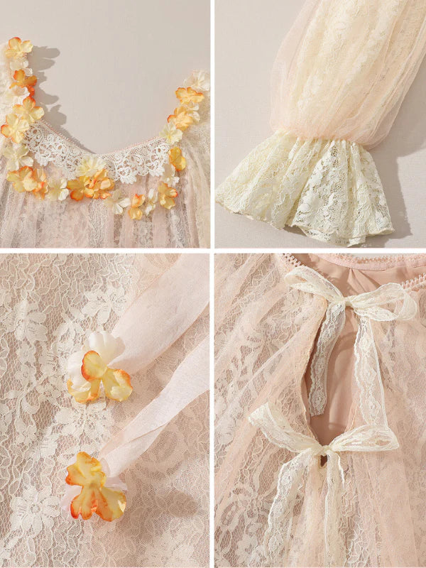Sunset Blossom Lace Dress